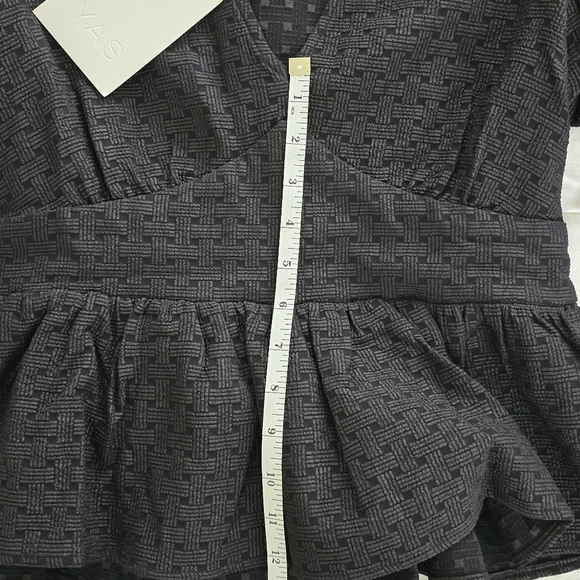 YAS Black Puff Sleeve Blouse Size S - Picture 9 of 10